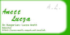 anett lucza business card